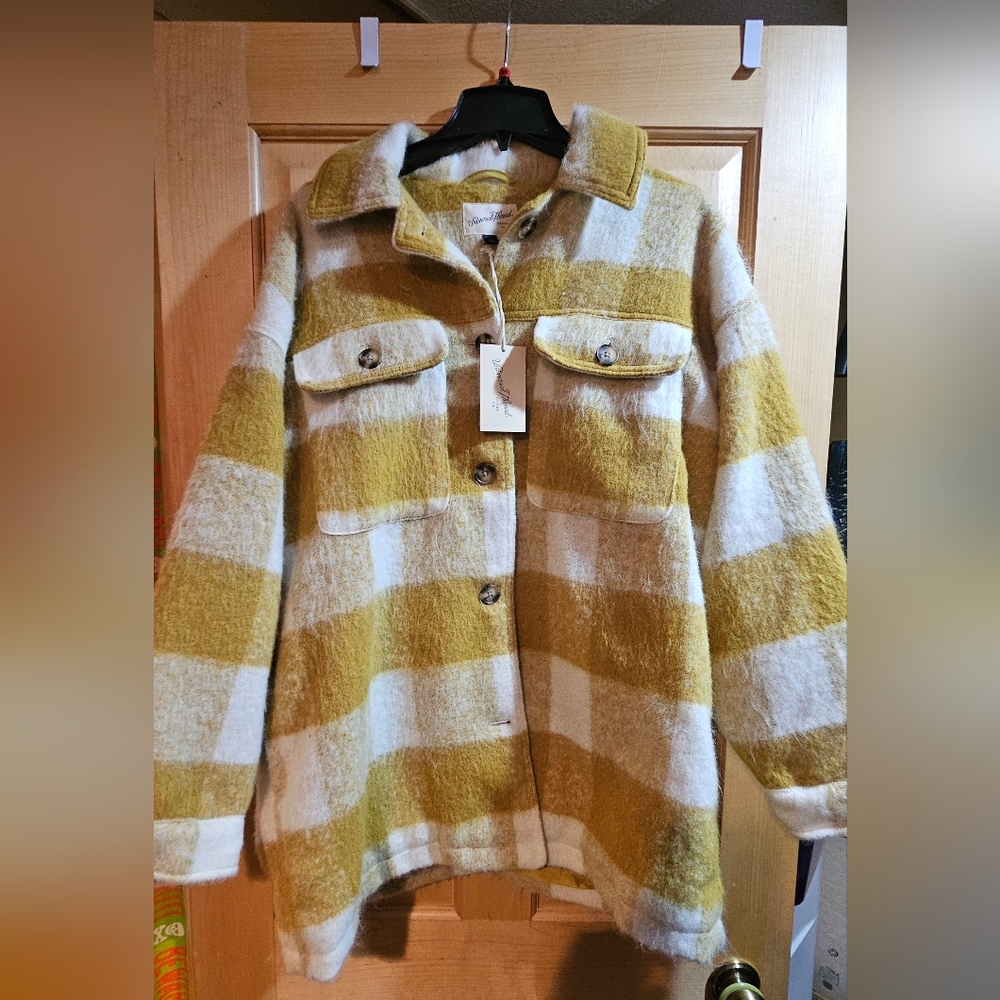 Mustard and Cream Plaid Shacket